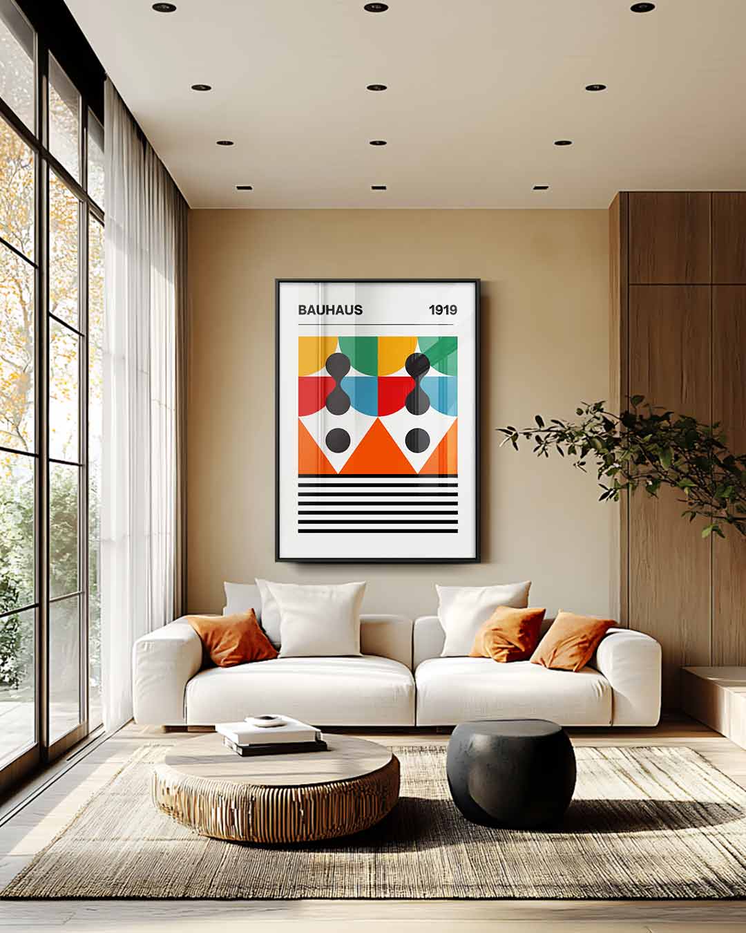 Geometrische Bauhaus Poster Kunstwerk-canvas-dibond-plexiglas-wanddecoratie-WallArtistic