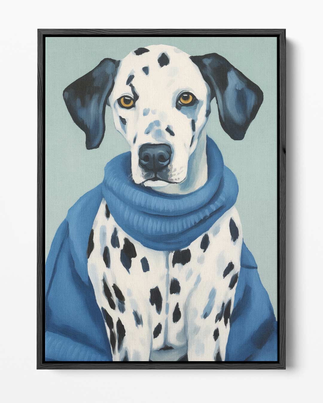 Modieuze Dalmatiër in Blauw Kunstwerk-canvas-dibond-plexiglas-wanddecoratie-WallArtistic