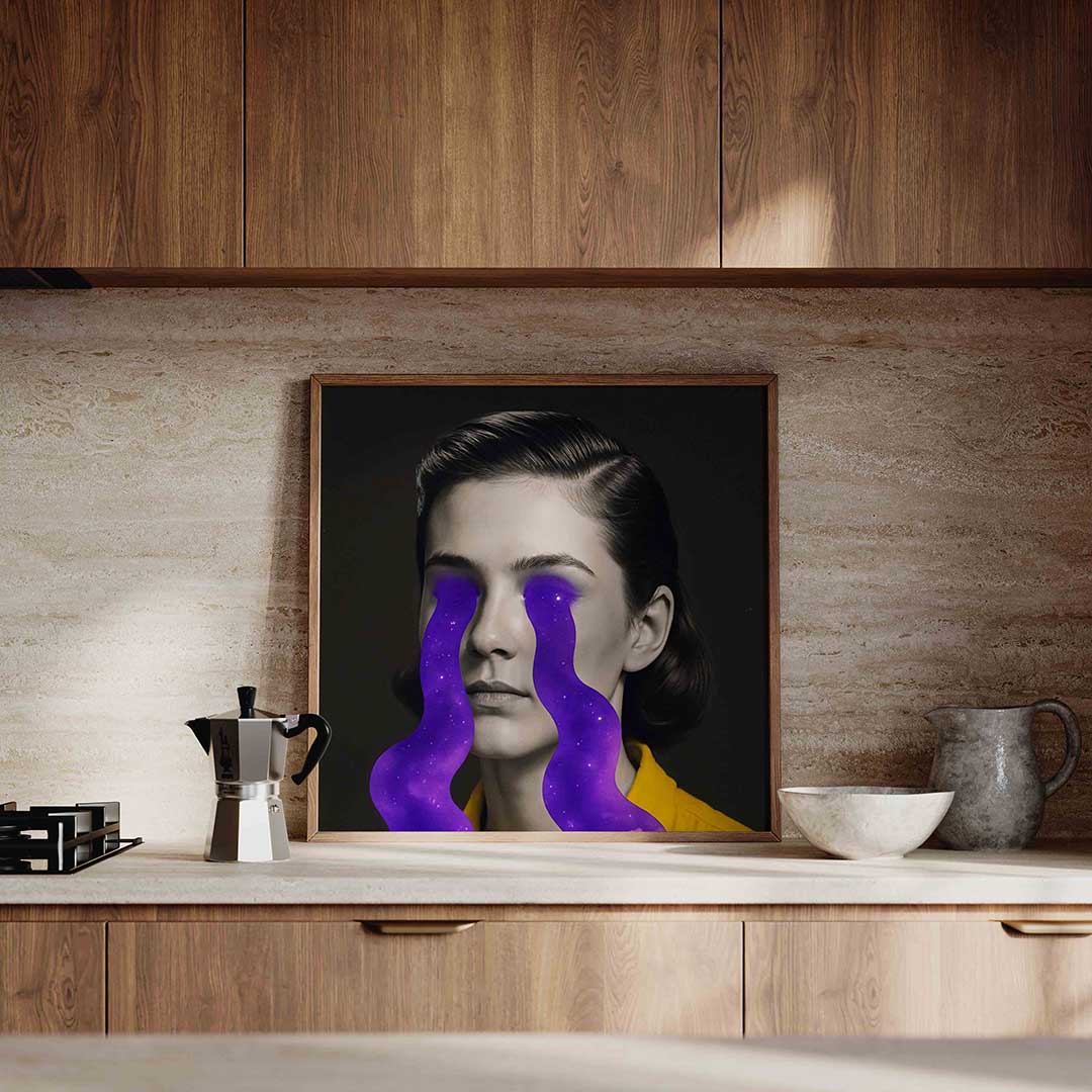Vrouw met paarse tranen Poster