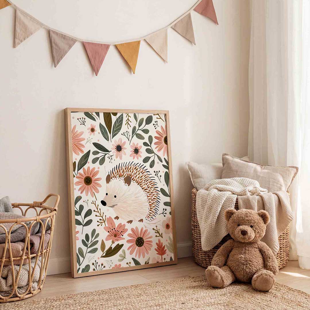 Egel en bloemen Poster