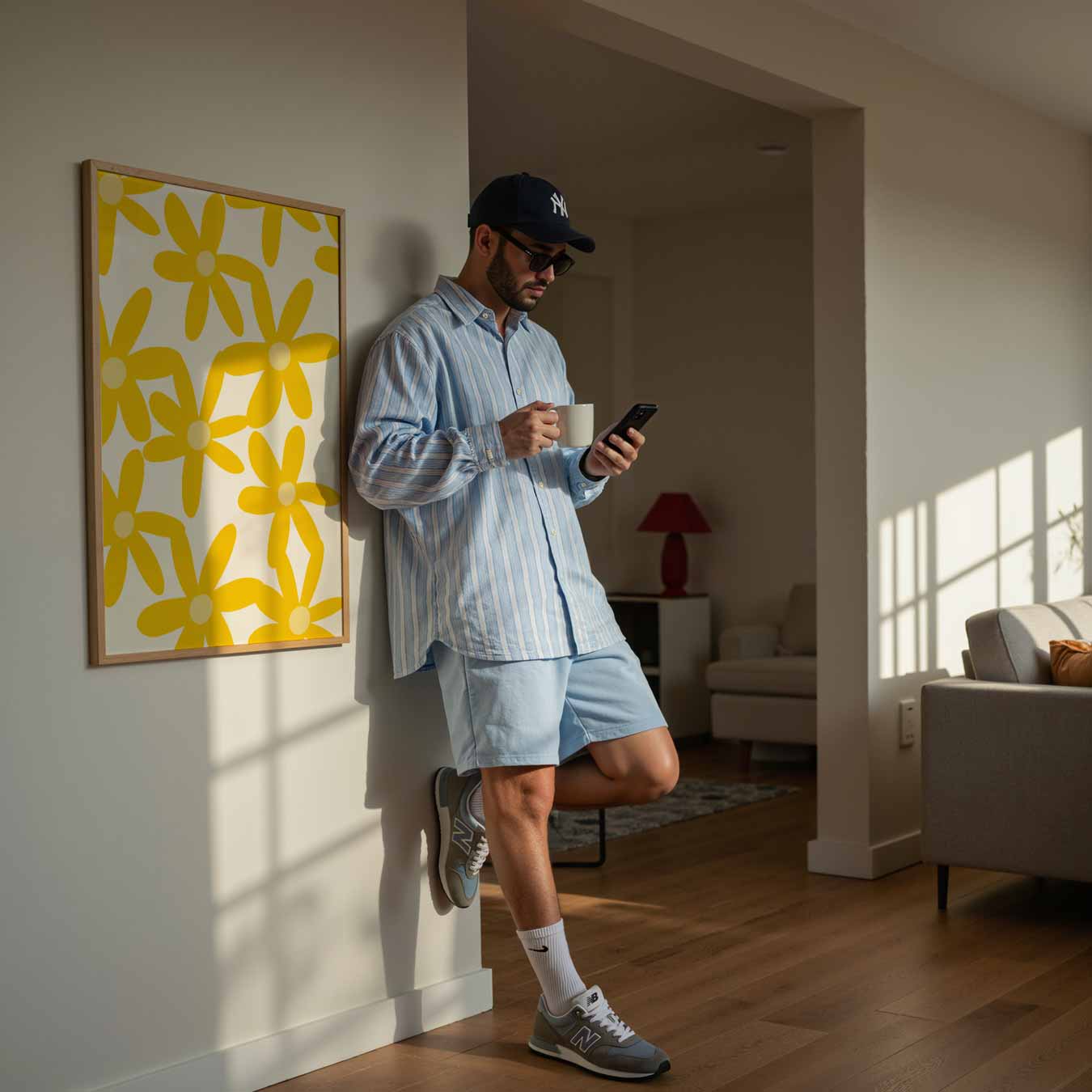 Zonnestralen Bloemenposter-WallArtistic