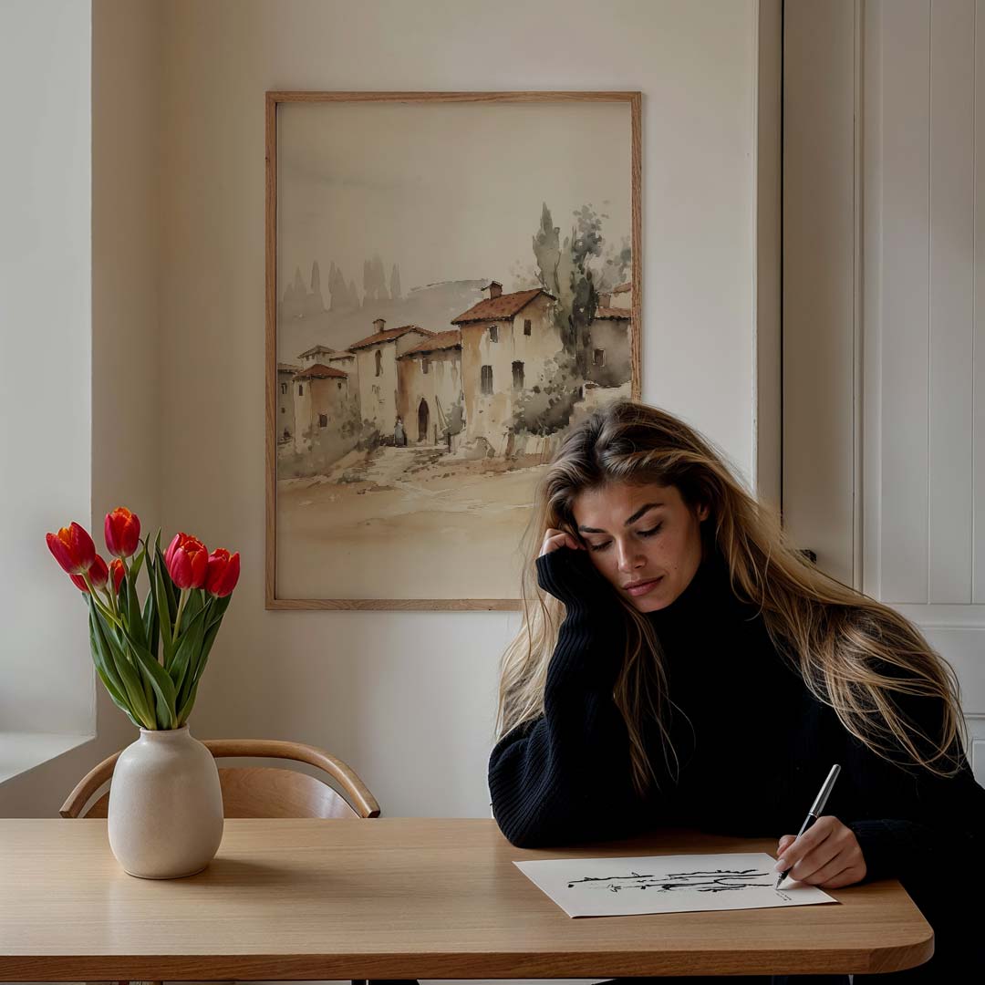 Toscaanse Dorpsgezichten Poster-WallArtistic