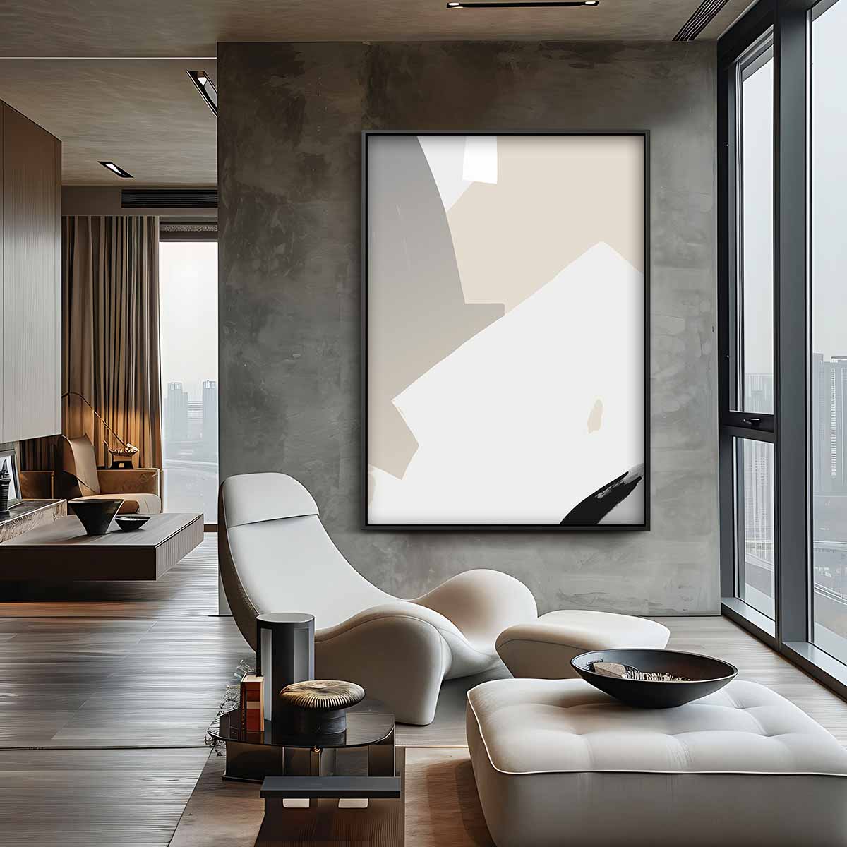 Rustgevende Neutralen Kunstwerk-canvas-dibond-plexiglas-wanddecoratie-WallArtistic