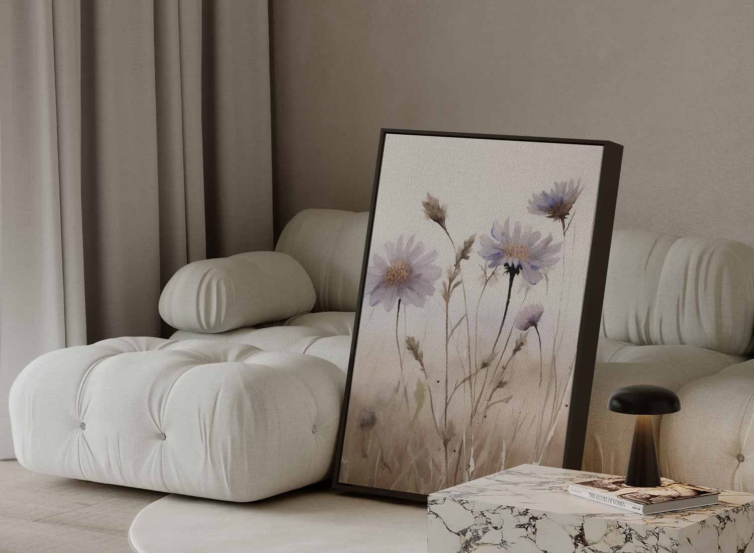 Zachte Bloemendroom Kunstwerk-canvas-dibond-plexiglas-wanddecoratie-WallArtistic