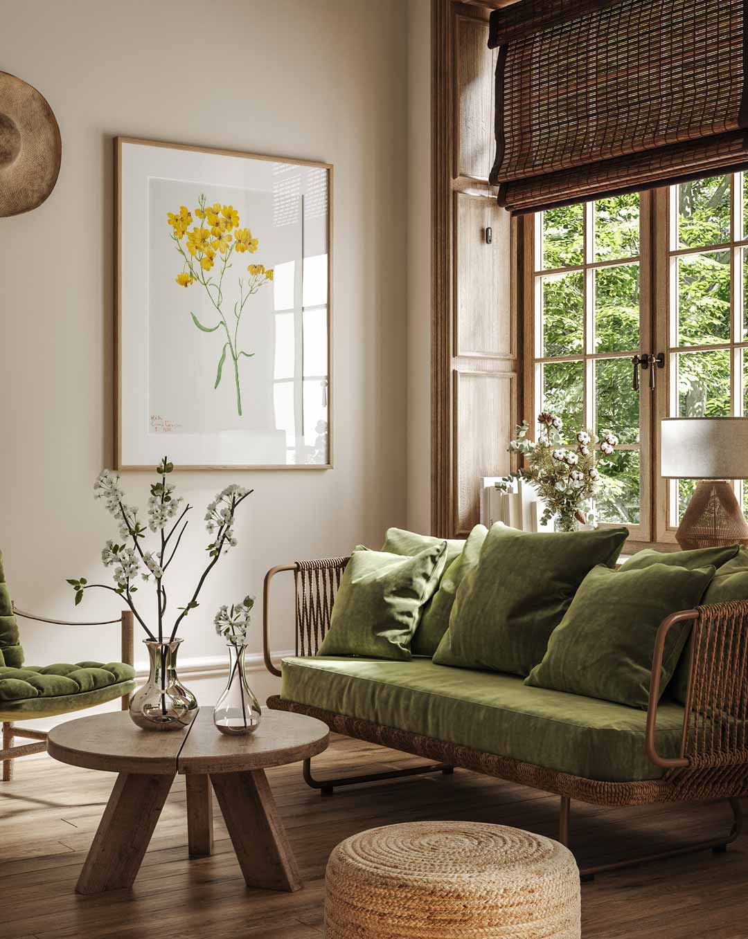 Zonnige Bloemen Illustratie Poster-WallArtistic