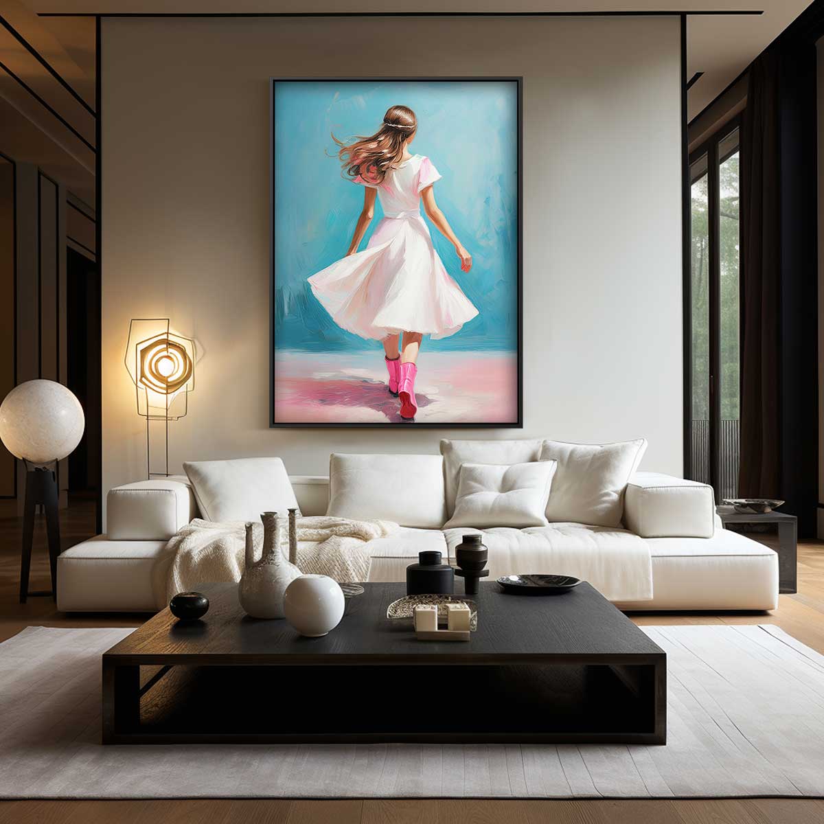 Dansende Lente in Pastelkleuren Kunstwerk-canvas-dibond-plexiglas-wanddecoratie-WallArtistic