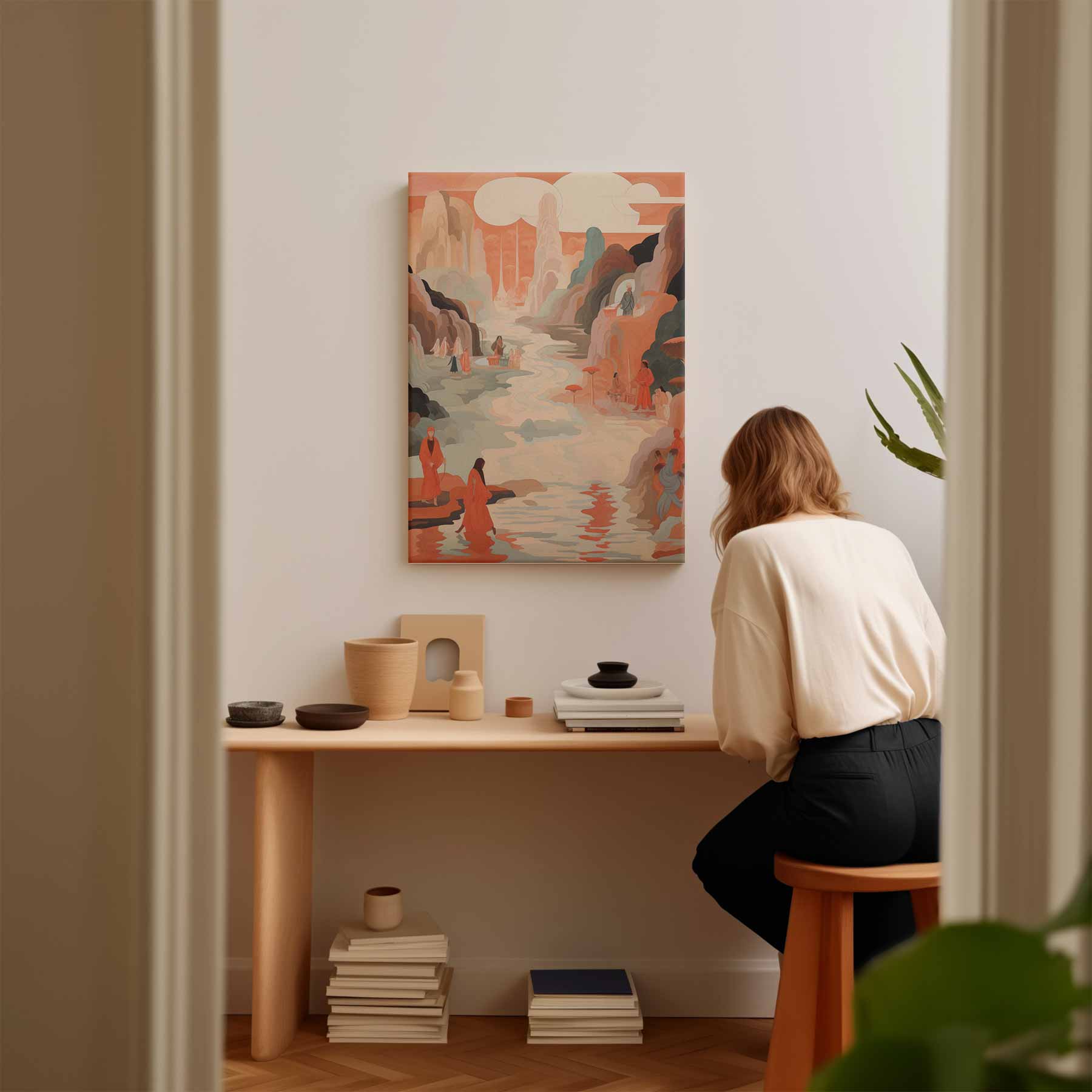 Magisch Landschap in Zachte Tinten Kunstwerk-canvas-dibond-plexiglas-wanddecoratie-WallArtistic