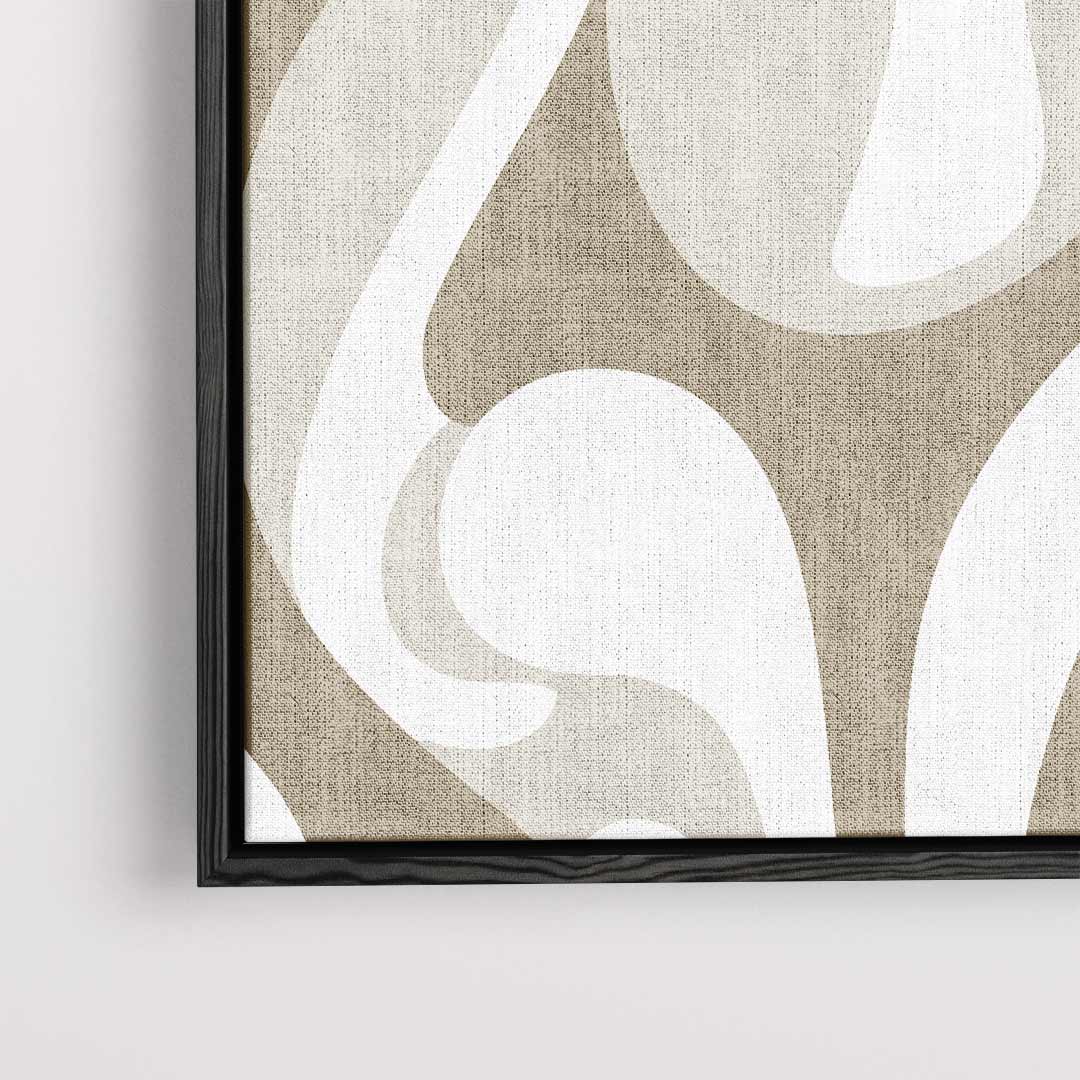 Organische Vormen in Beige Kunstwerk-canvas-dibond-plexiglas-wanddecoratie-WallArtistic