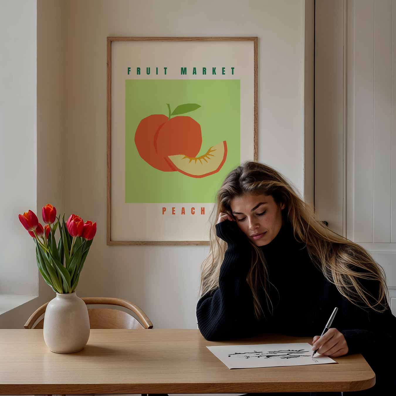 Fruit Market Perzik Poster