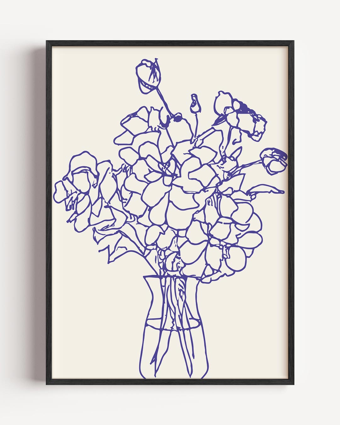 Elegante Bloemenlijntekening Poster-WallArtistic