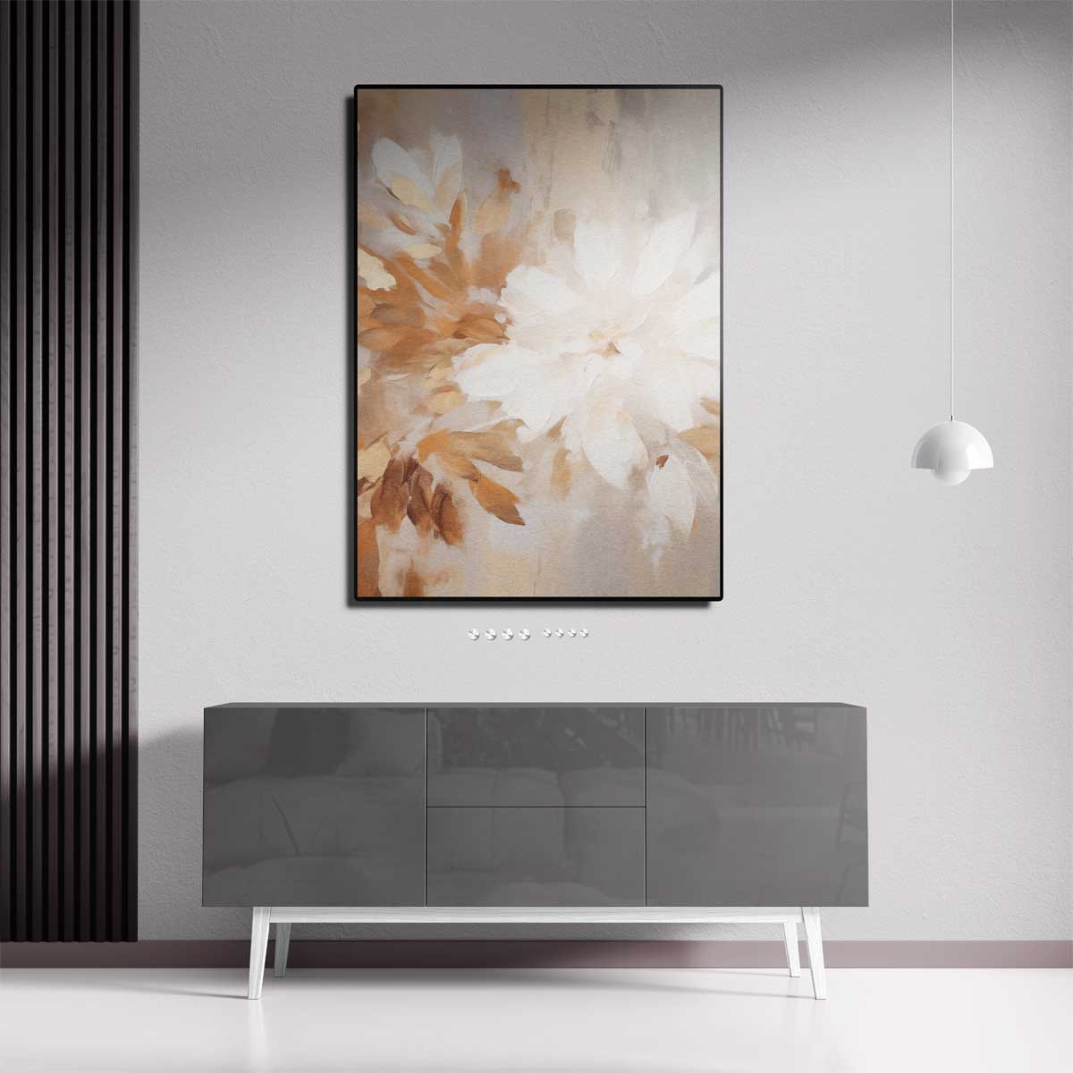 Floraal Gefluister in Neutrale Tinten Kunstwerk-canvas-dibond-plexiglas-wanddecoratie-WallArtistic