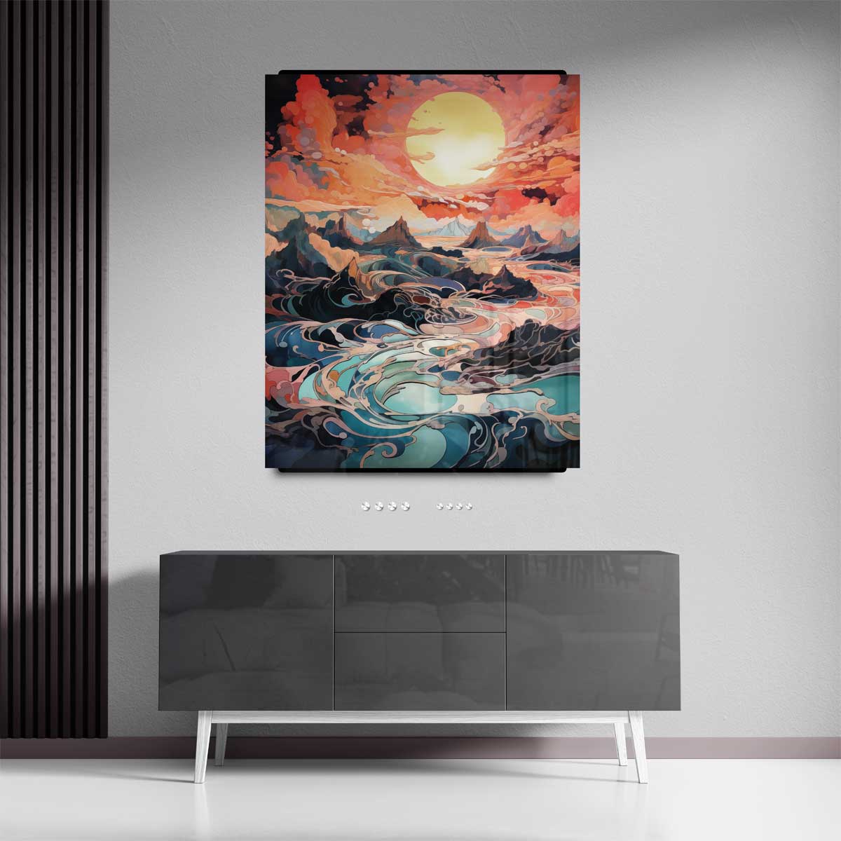 Kleurrijke Hemellandschap Kunstwerk-canvas-dibond-plexiglas-wanddecoratie-WallArtistic