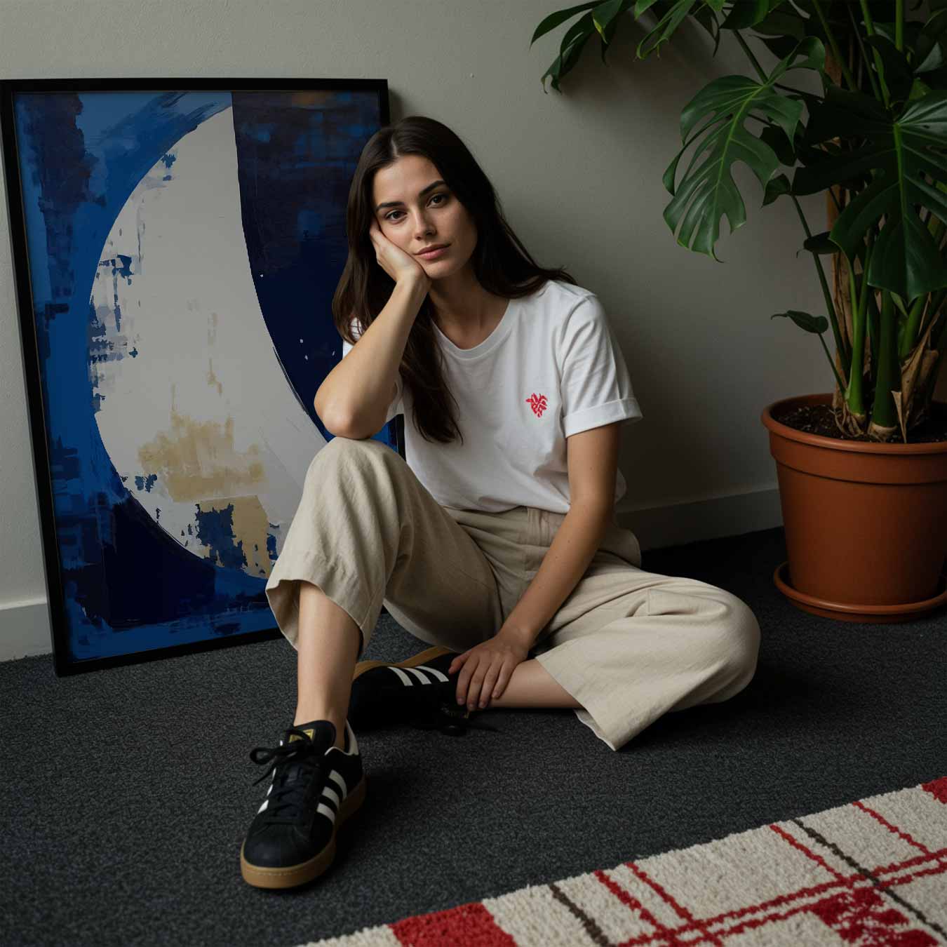 Blauwe Abstracte Vormen Poster-WallArtistic