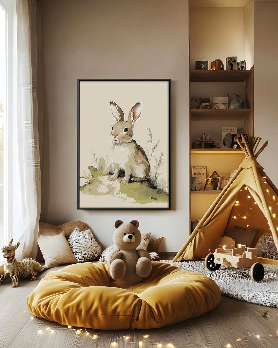 Schattig Konijn in de Natuur Kunstwerk-canvas-dibond-plexiglas-wanddecoratie-WallArtistic