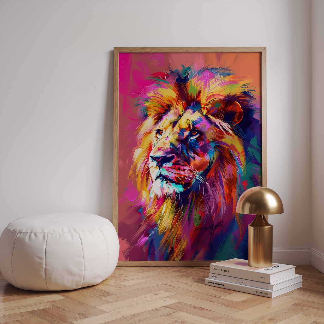 Kleurrijke Leeuwenkracht Poster-WallArtistic