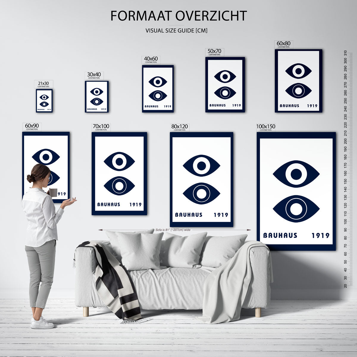 Oogvormen en lijnen Poster