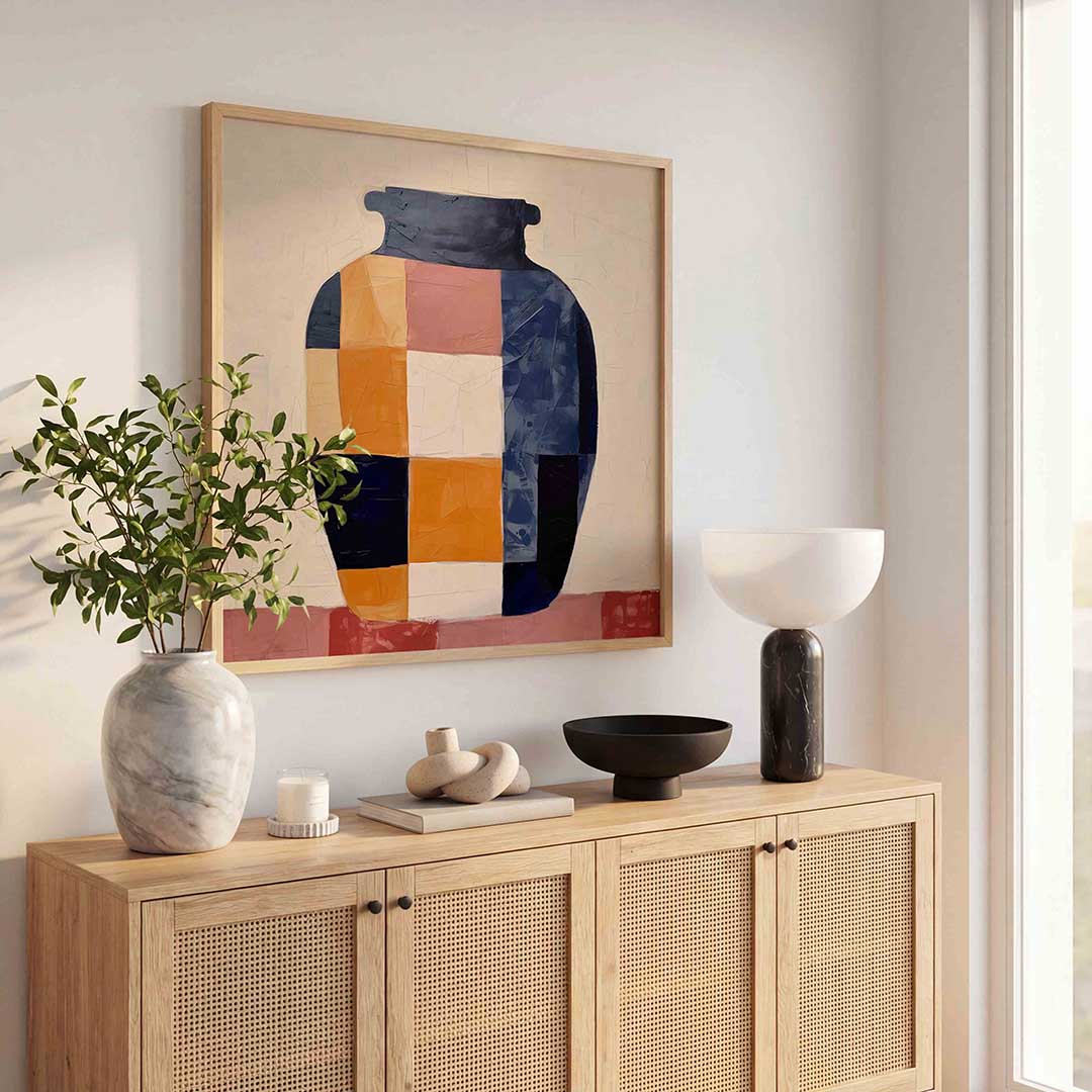 Vaas met blokken Poster
