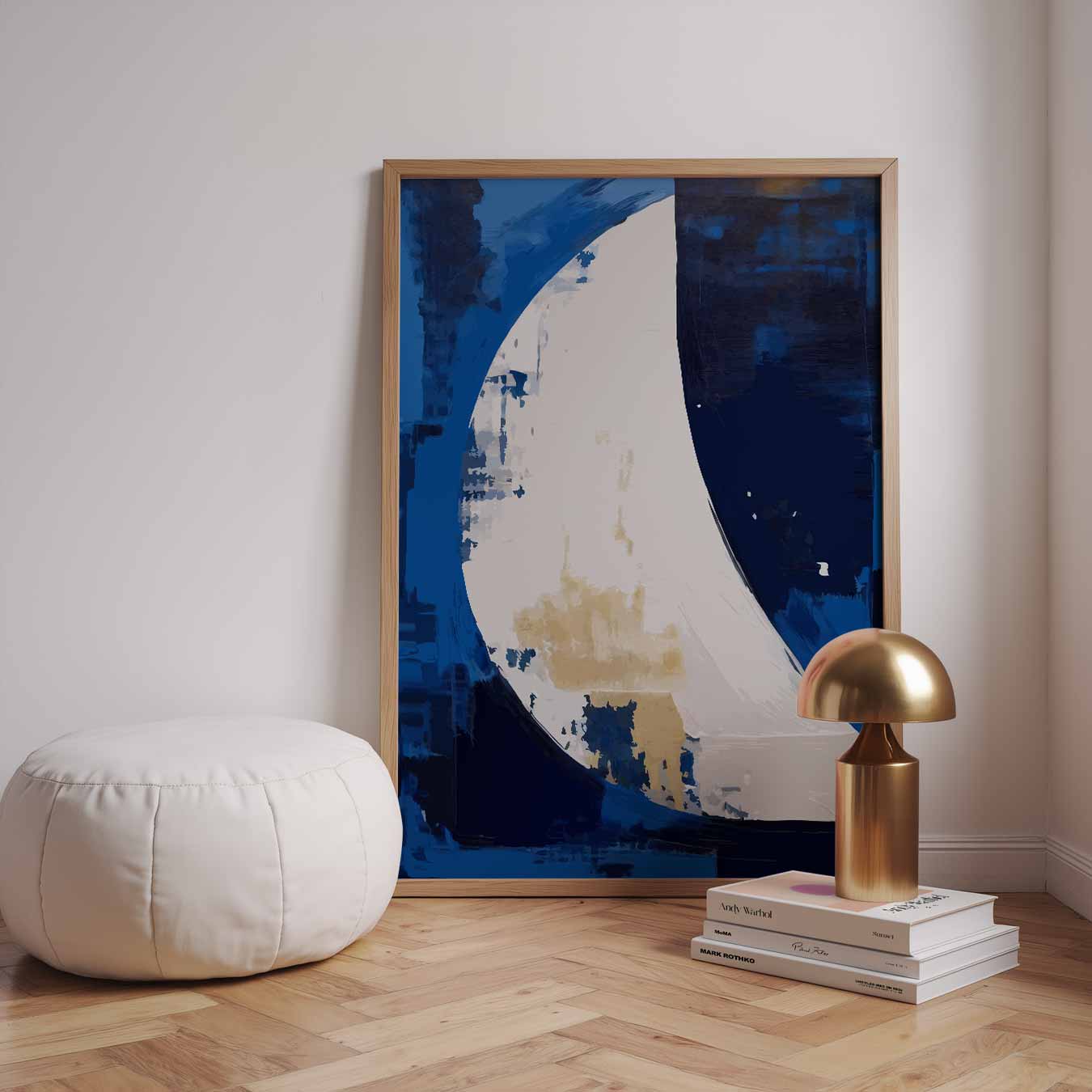 Blauwe Abstracte Vormen Poster-WallArtistic