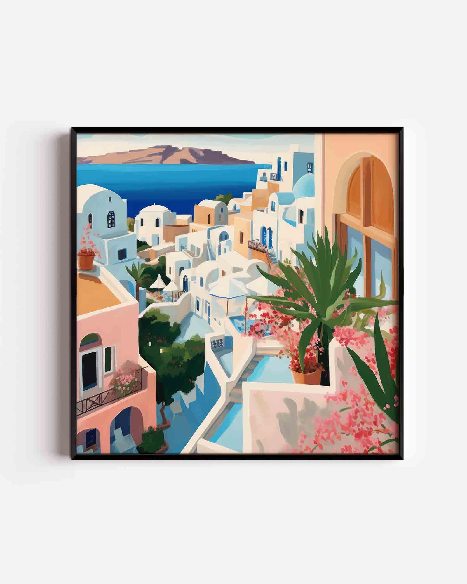 Mediterrane huizen Poster