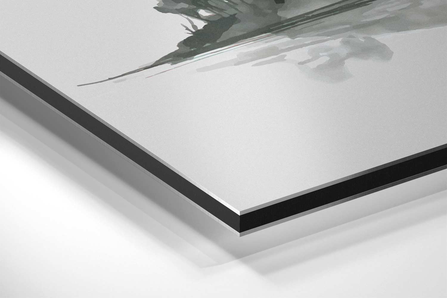 Monochrome Berglandschap Kunstwerk-canvas-dibond-plexiglas-wanddecoratie-WallArtistic