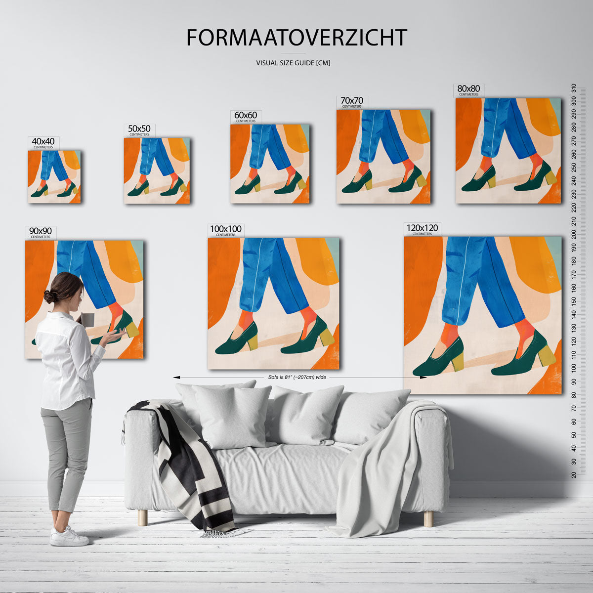 Stappen in blauwe broek Poster