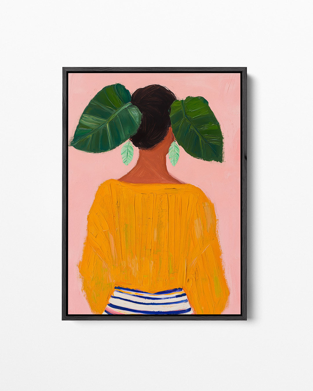 Vrouw met bladeren Kunstwerk