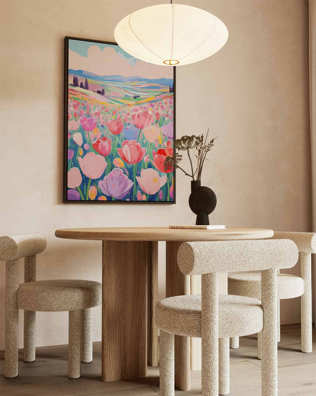 Tulpendroomlandschap Kunstwerk-canvas-dibond-plexiglas-wanddecoratie-WallArtistic