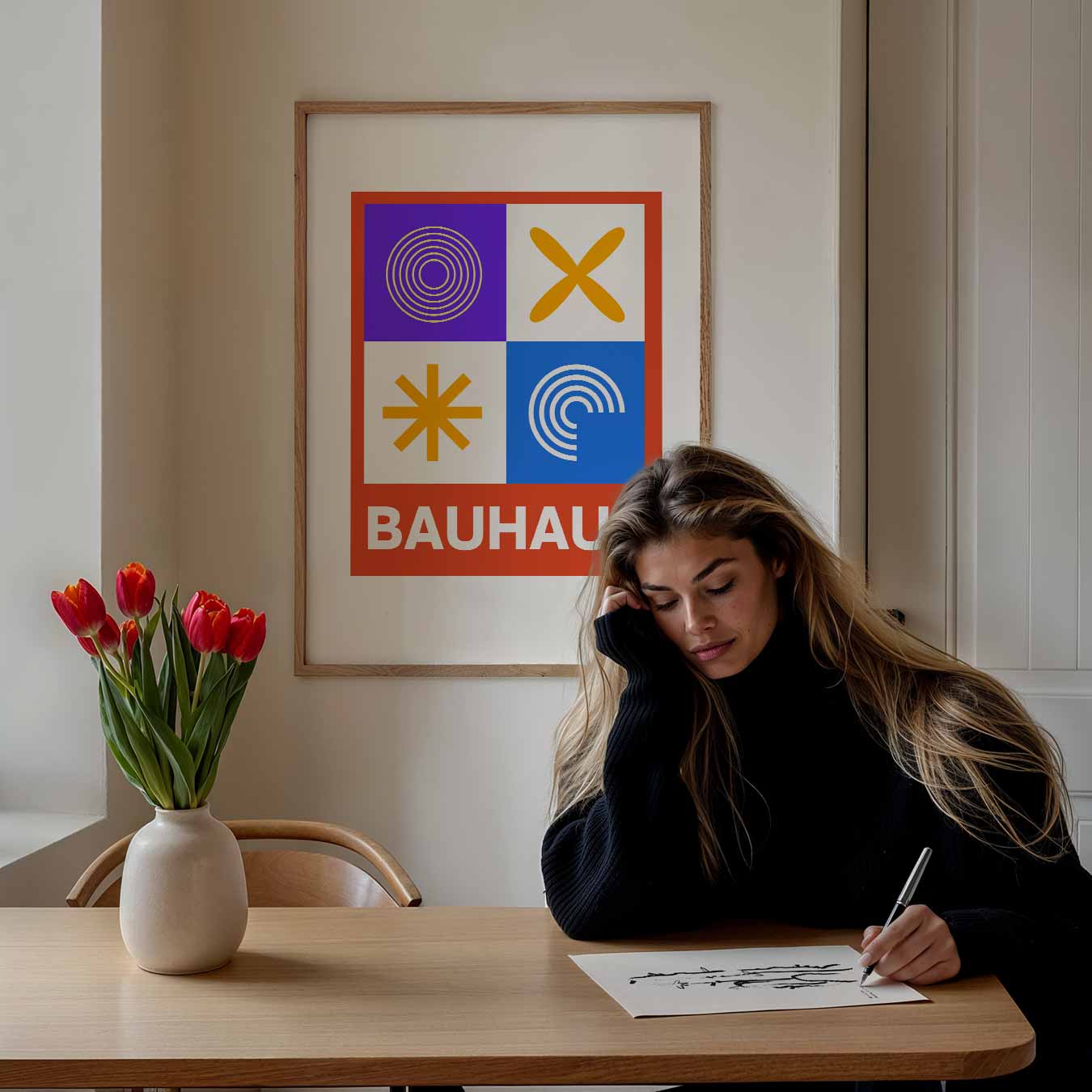 Bauhaus Abstract Vierkant Poster-WallArtistic