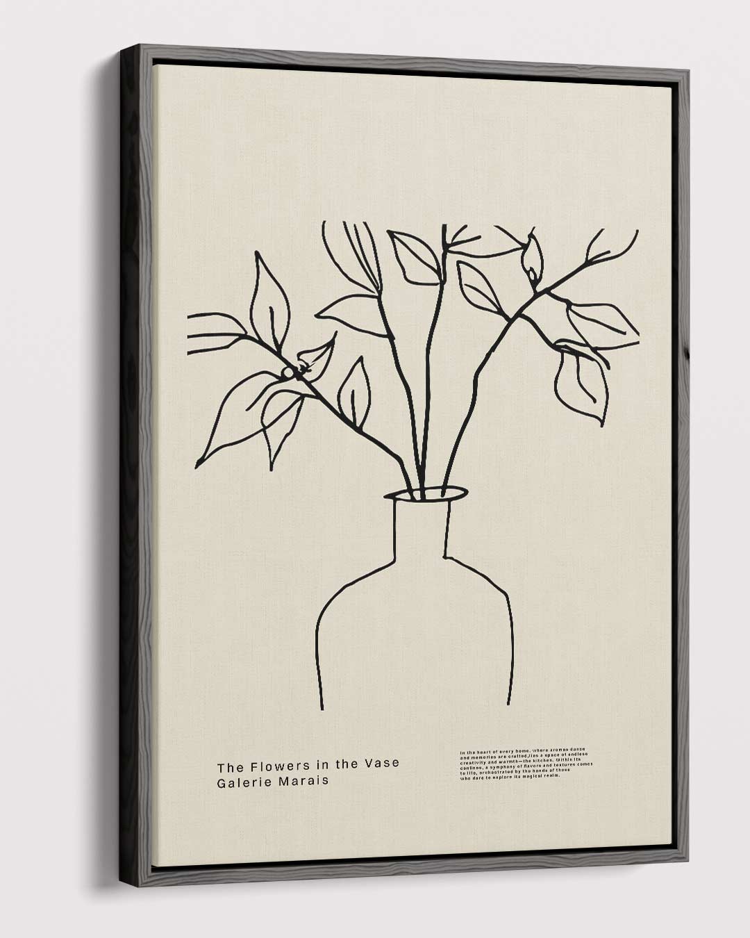 Elegante Lijnen Bloemenvaas Kunstwerk-canvas-dibond-plexiglas-wanddecoratie-WallArtistic