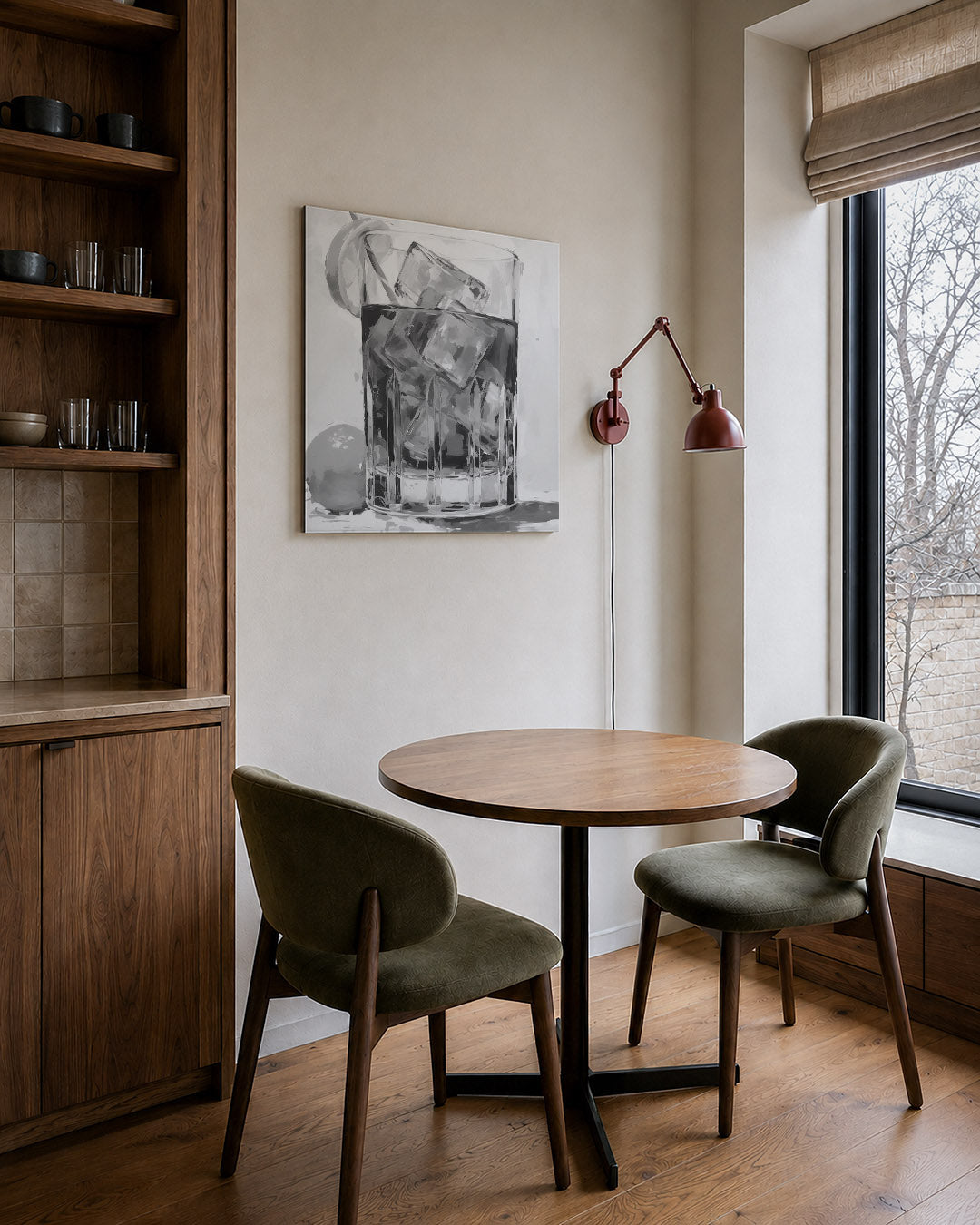 Glas met ijsblokjes Kunstwerk