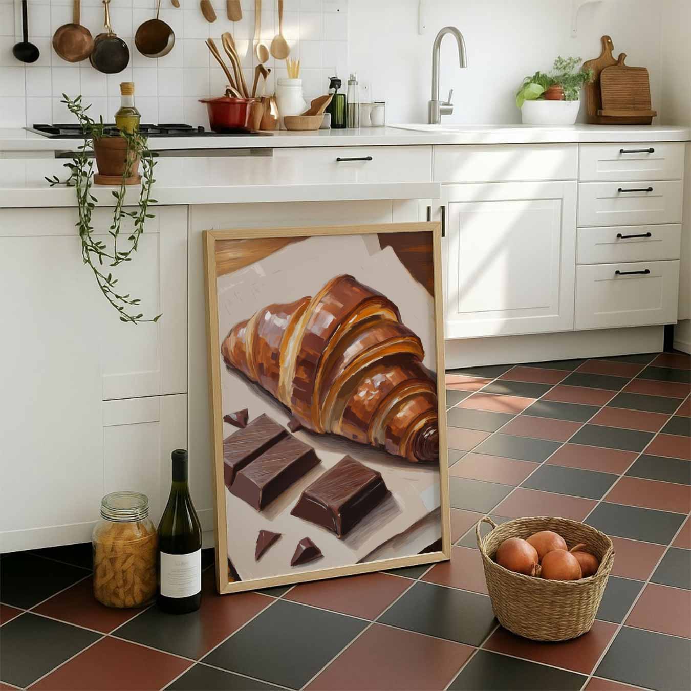 Croissant & Chocolade Kunstposter-WallArtistic