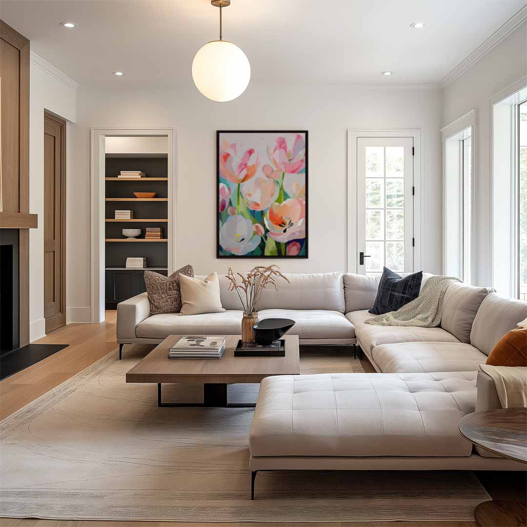 Kleurrijke Tulpenpracht Kunstwerk-canvas-dibond-plexiglas-wanddecoratie-WallArtistic