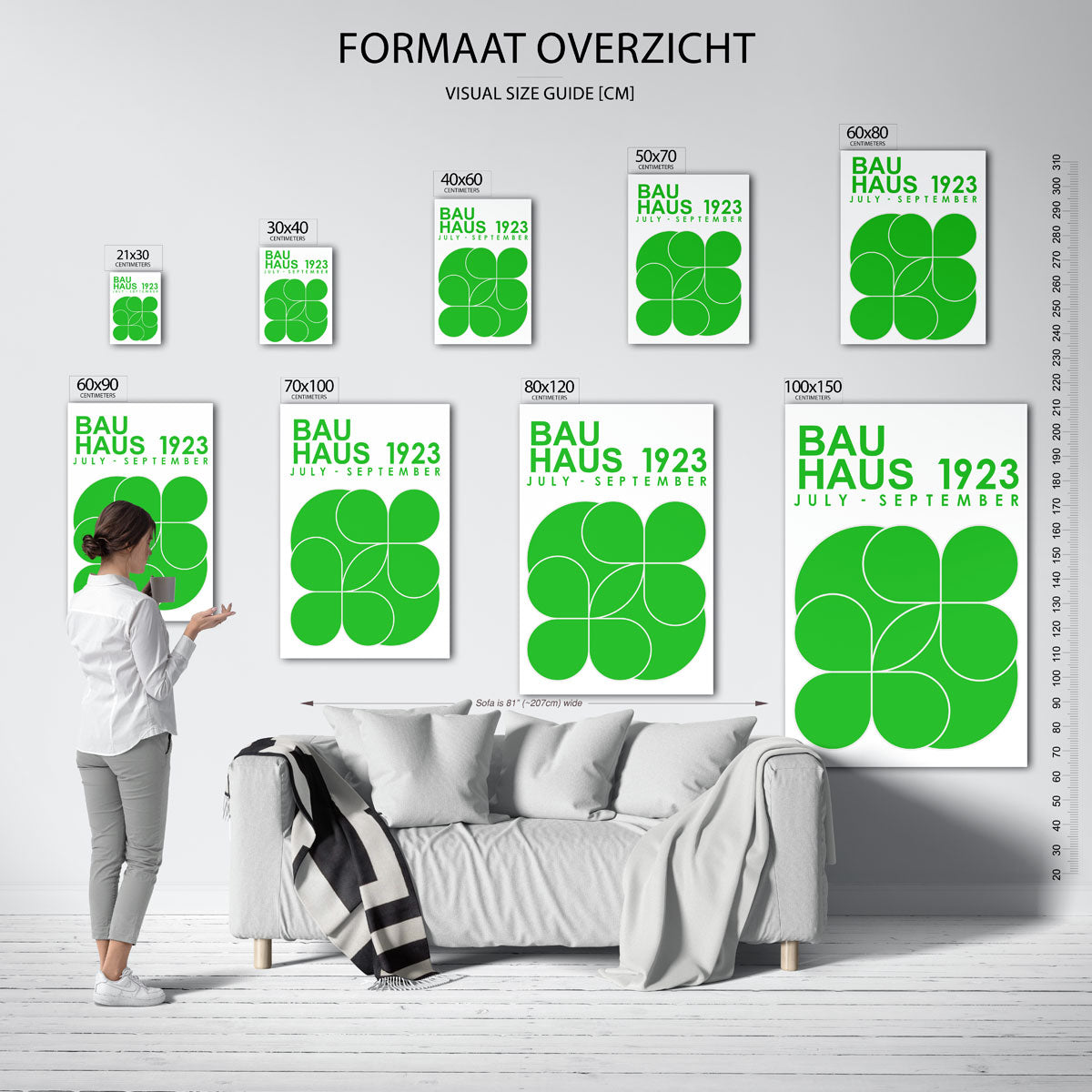 Groene vormencompositie Poster