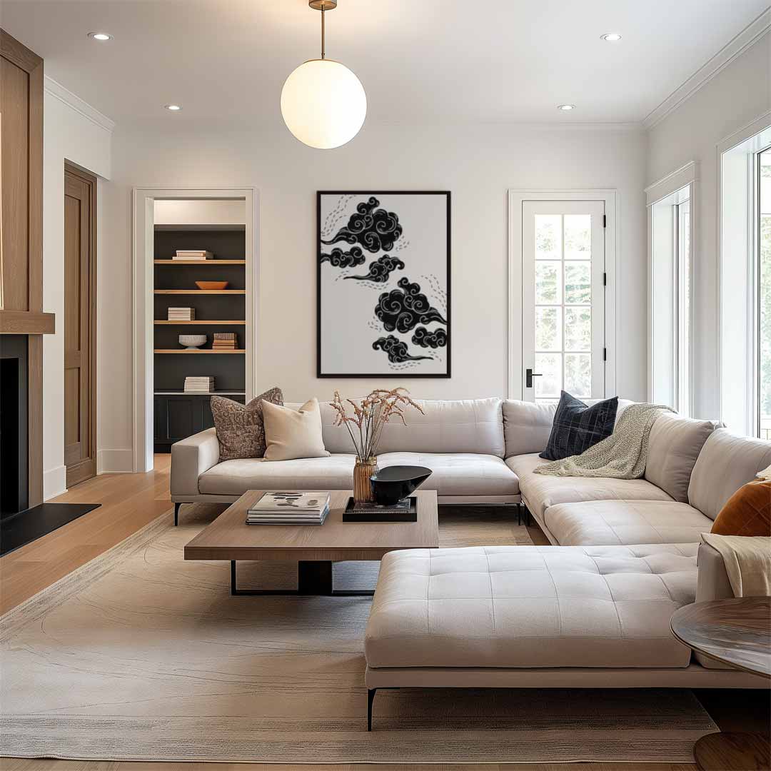 Dromerige Wolkenprint Kunstwerk-canvas-dibond-plexiglas-wanddecoratie-WallArtistic