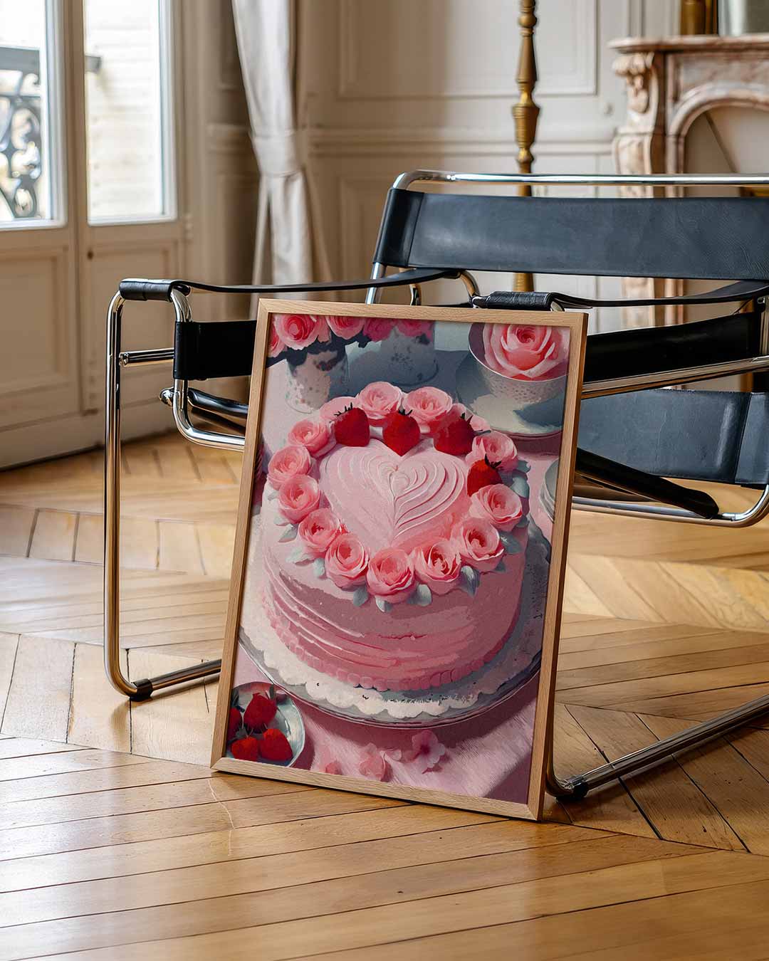 Romantische Rozen & Aardbeien Patisserie Poster
