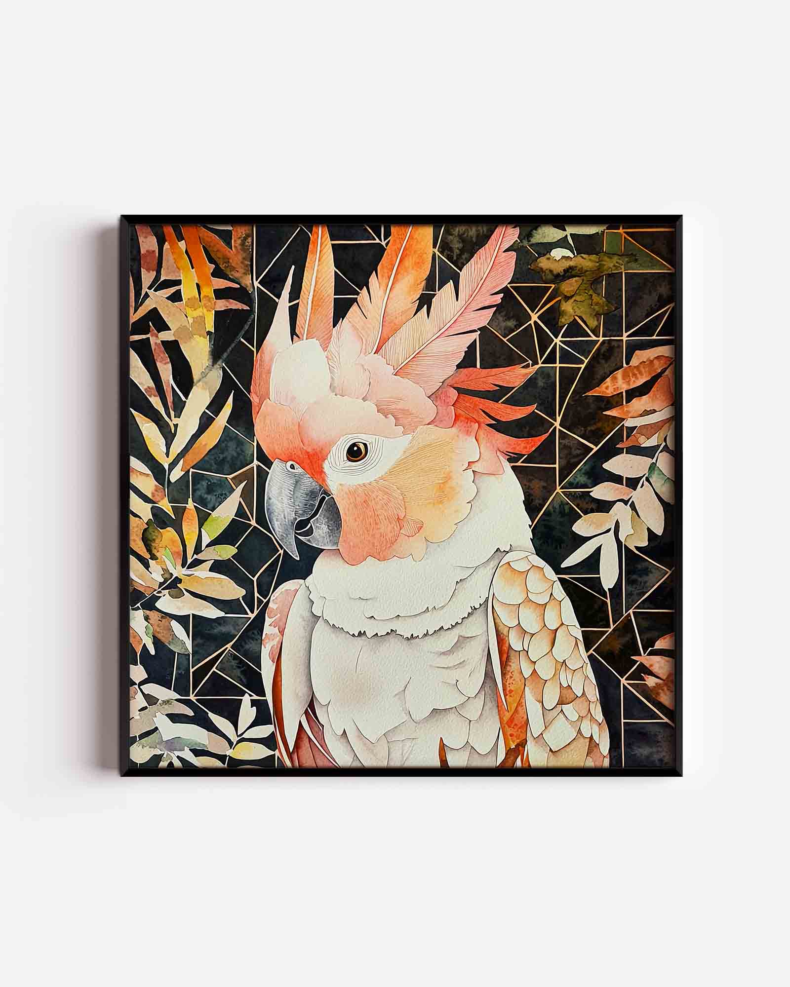 Papegaai met bladeren Poster