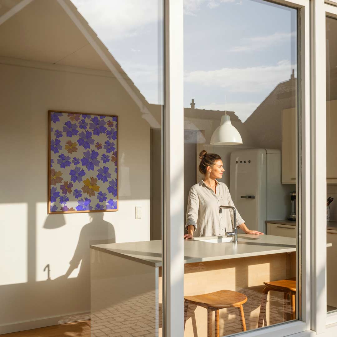 Bloemenpracht in Blauw Poster-WallArtistic