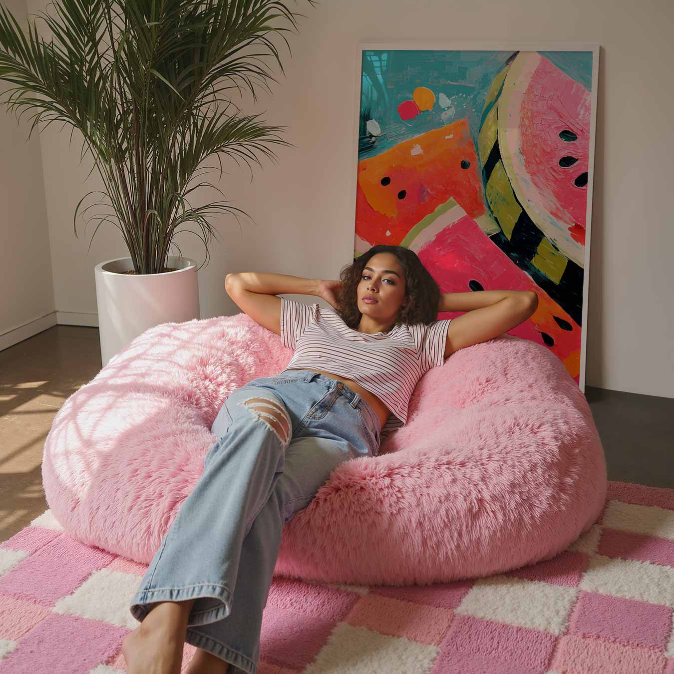 Vrolijke Watermeloen Kunstposter-WallArtistic