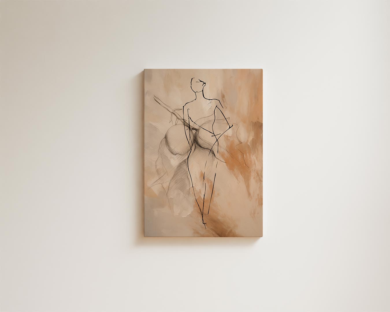 Elegante Schets van een Vrouw Kunstwerk-canvas-dibond-plexiglas-wanddecoratie-WallArtistic