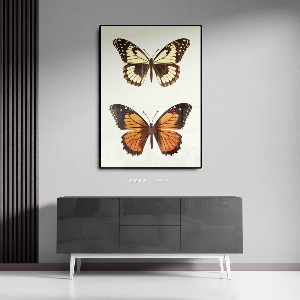 Vintage Vlinder Illustratie Kunstwerk-canvas-dibond-plexiglas-wanddecoratie-WallArtistic