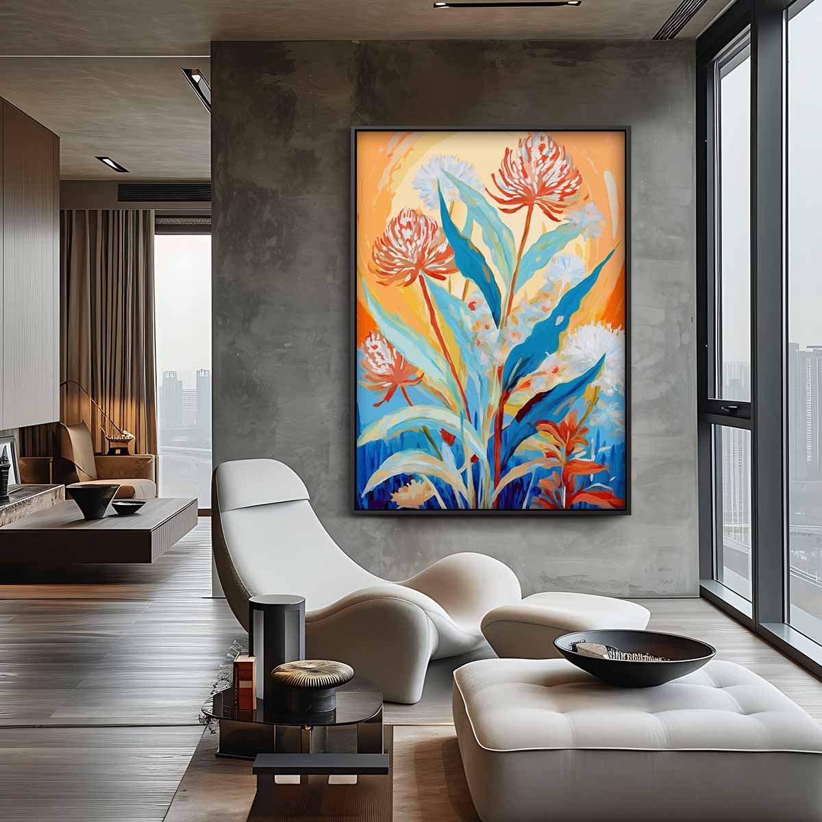 Zonnig Bloemenspektakel Kunstwerk-canvas-dibond-plexiglas-wanddecoratie-WallArtistic