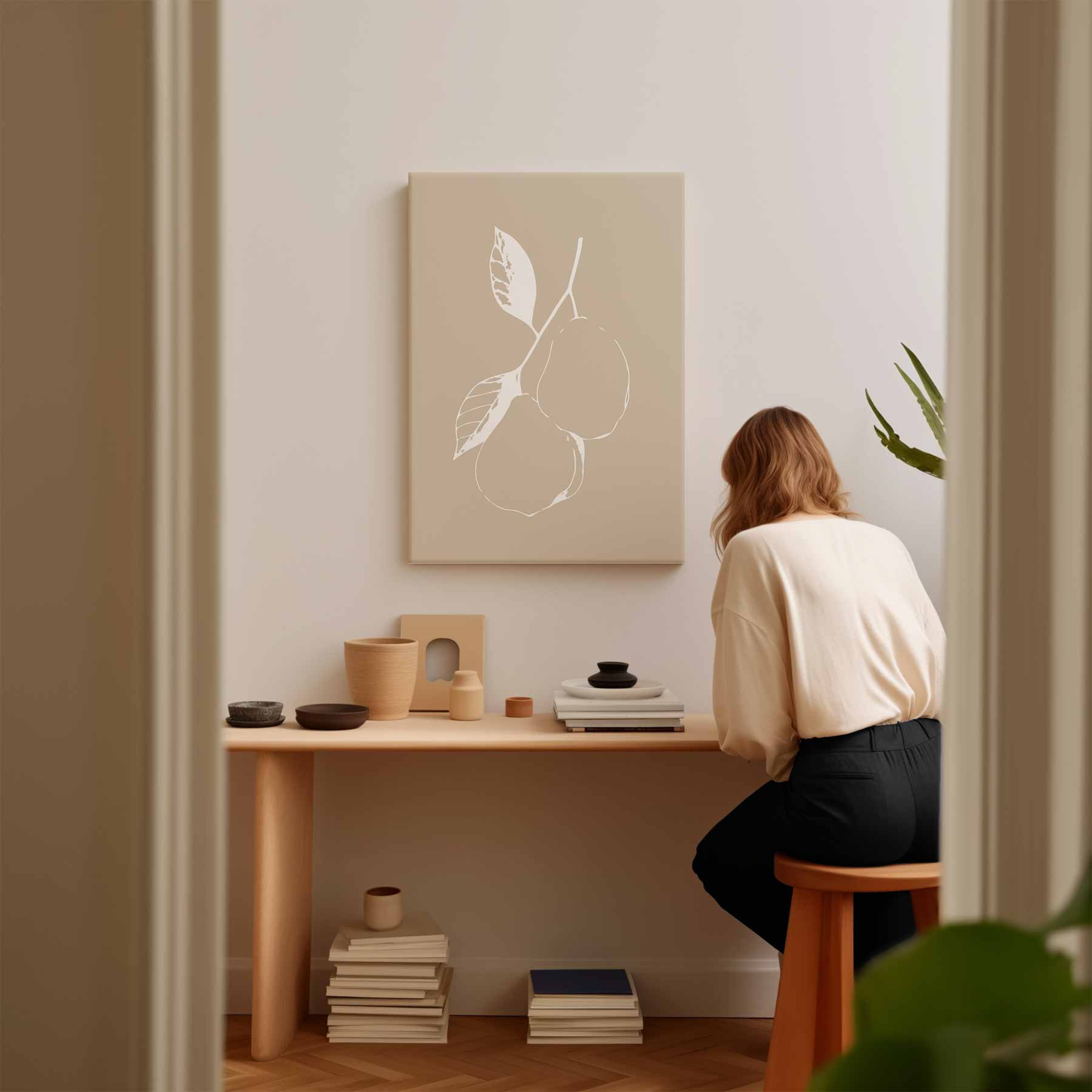 Pears in Silhouette Kunstwerk-canvas-dibond-plexiglas-wanddecoratie-WallArtistic