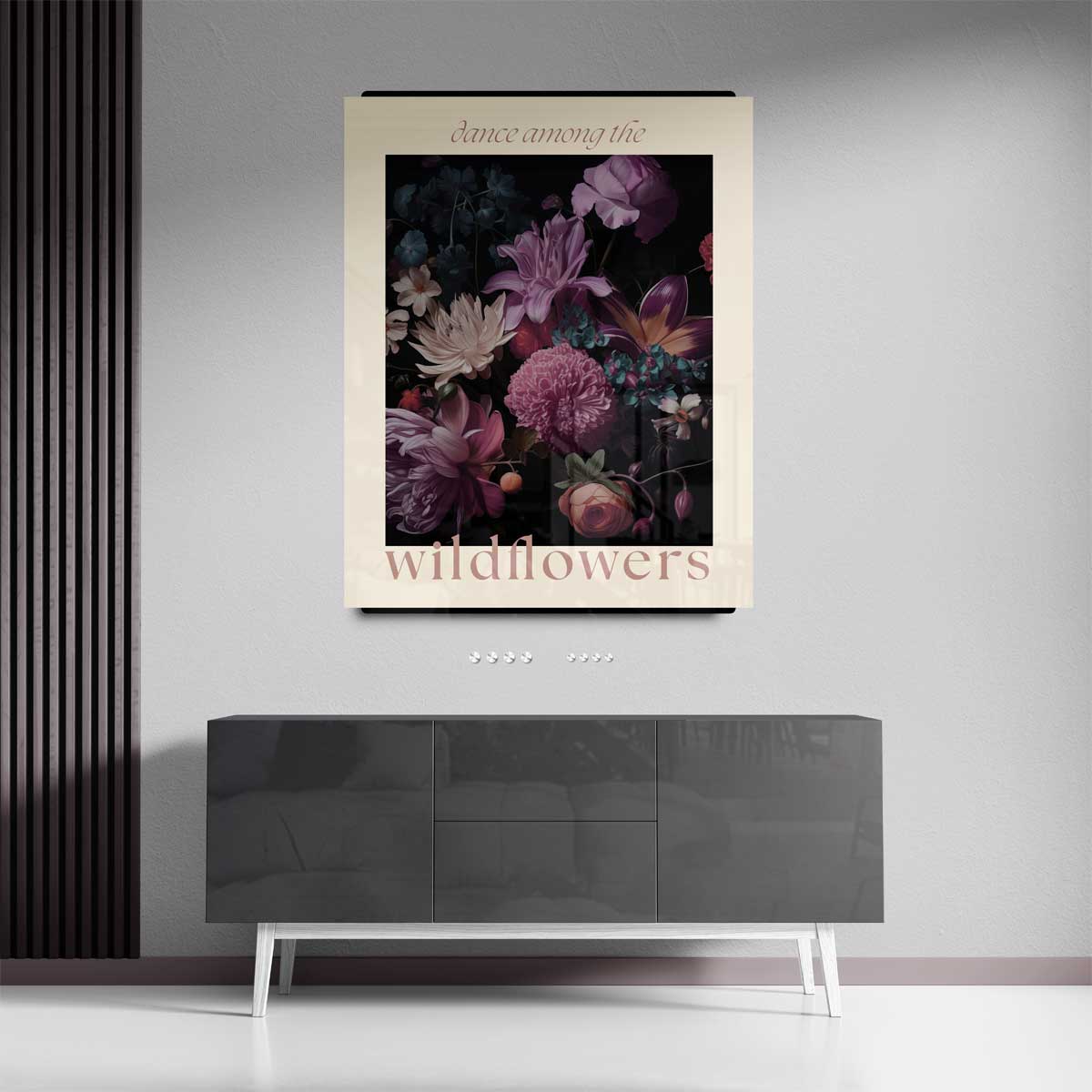 Dans tussen de wildbloemen Kunstwerk-canvas-dibond-plexiglas-wanddecoratie-WallArtistic