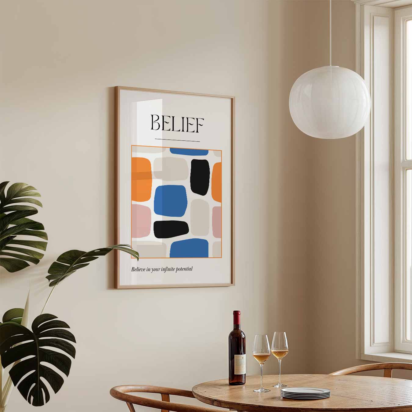 Kleurrijke Inspiratieposter Belief Poster-WallArtistic