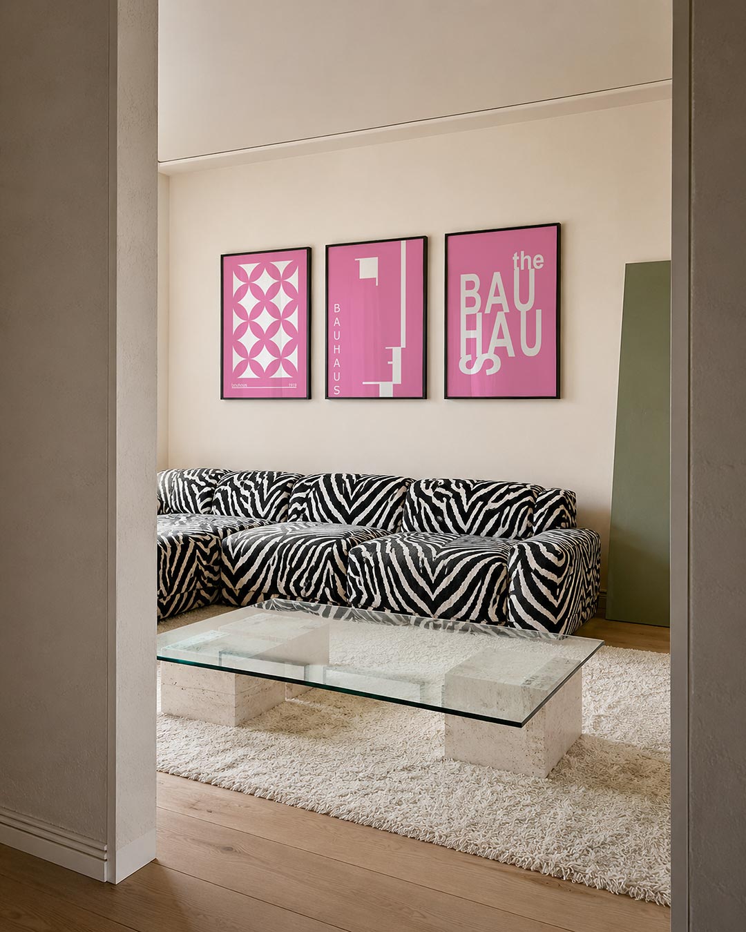 Roze cirkelpatroon Posterset