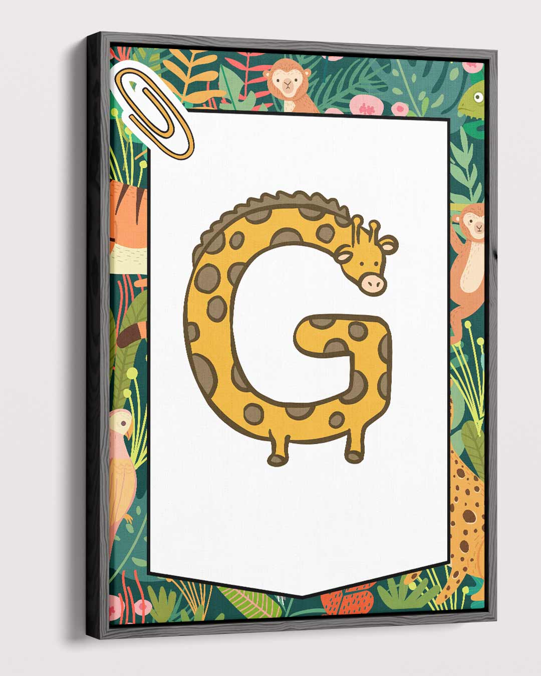 Giraffe Letter G Poster Kunstwerk-canvas-dibond-plexiglas-wanddecoratie-WallArtistic