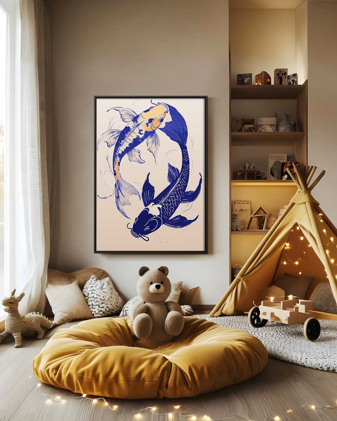 Koi Vissen Dans Kunstwerk-canvas-dibond-plexiglas-wanddecoratie-WallArtistic