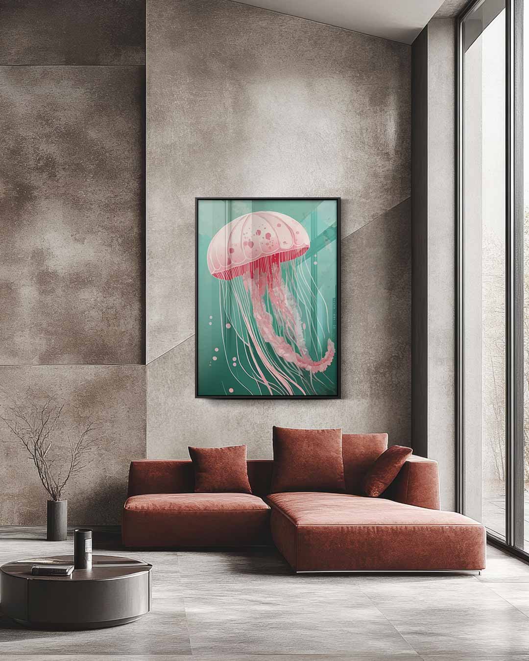 Dromerige Kwallenwereld Kunstwerk-canvas-dibond-plexiglas-wanddecoratie-WallArtistic