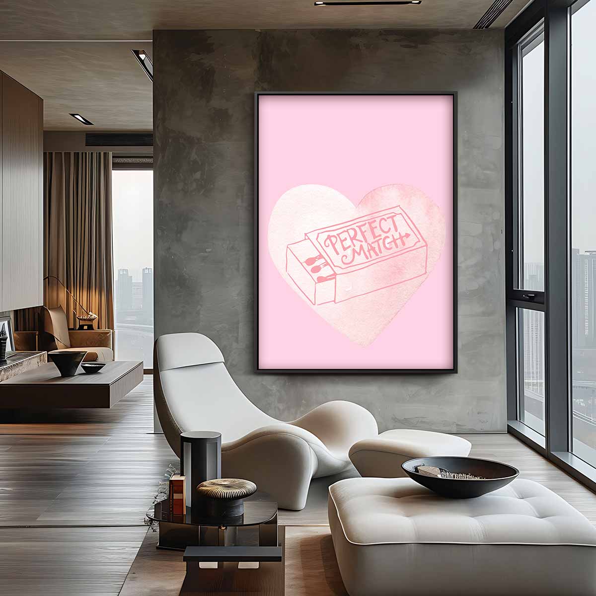 Perfect Match Hartbeeld Kunstwerk-canvas-dibond-plexiglas-wanddecoratie-WallArtistic