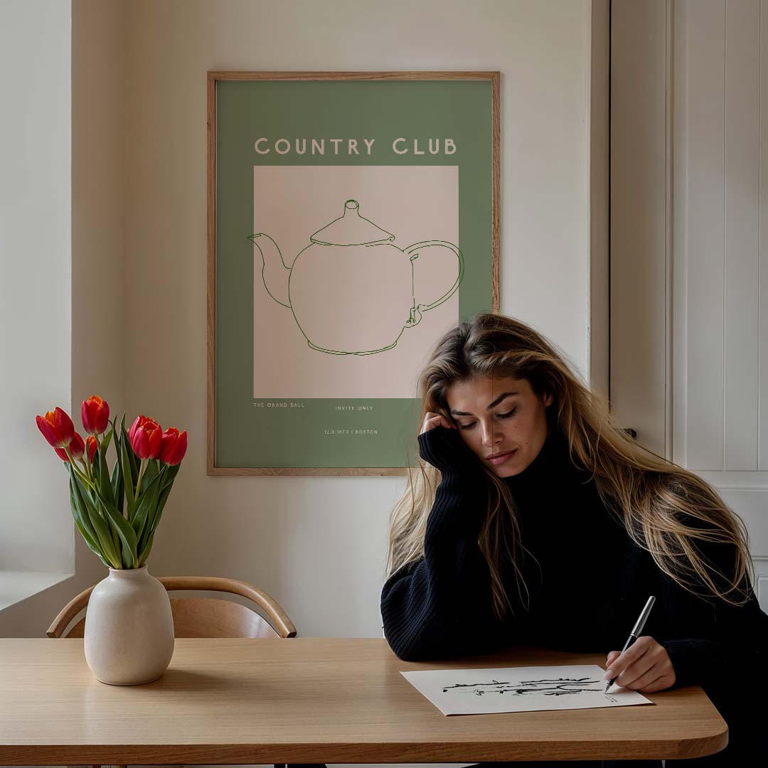 Country Club Theekransje Poster-WallArtistic